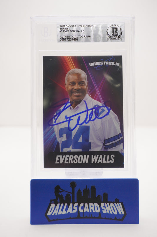 EVERSON WALLS SIGNED 2024 AUG INVESTABILIA #3 BGS BAS SLAB Cowboys