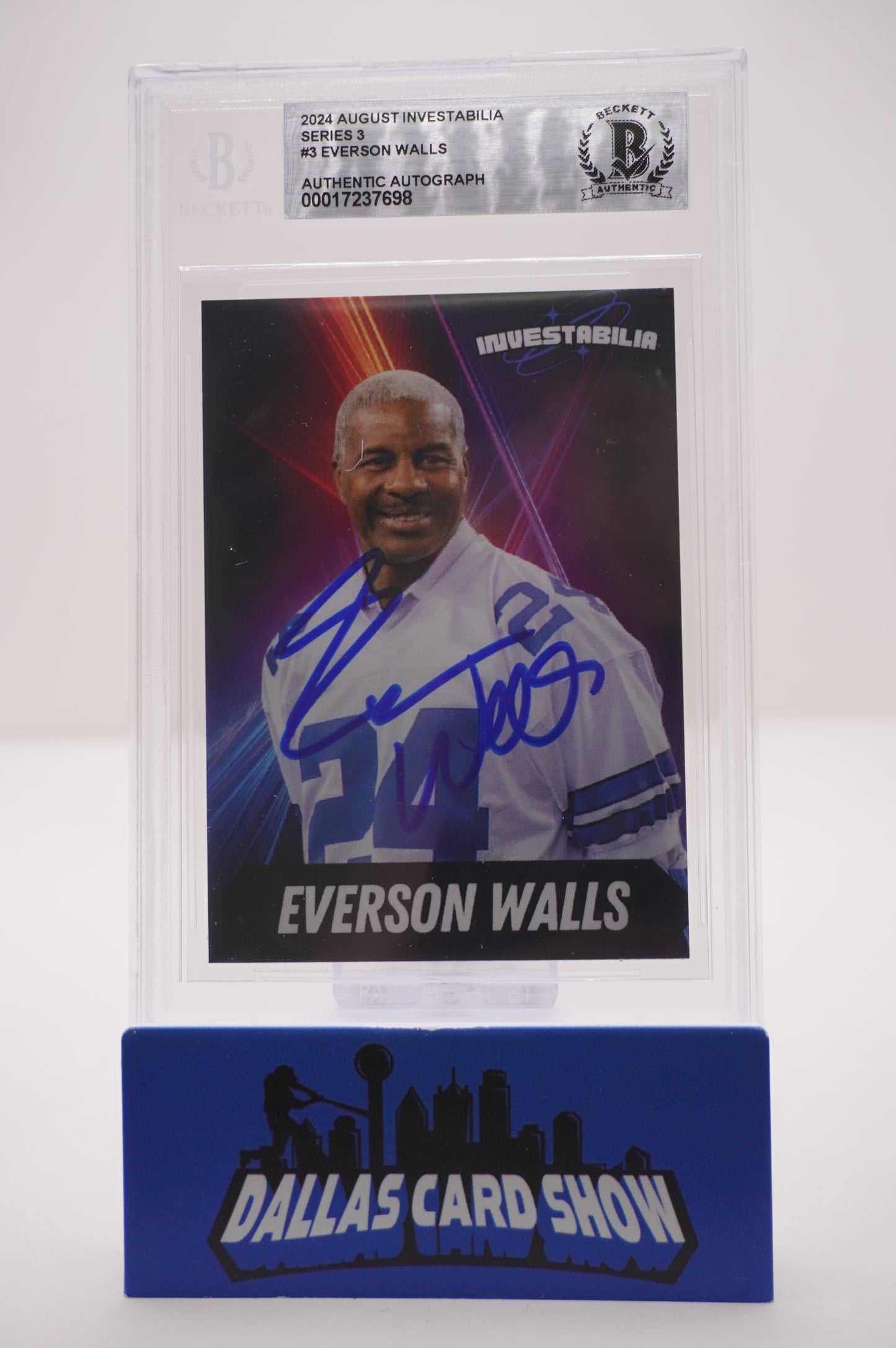 EVERSON WALLS SIGNED 2024 AUG INVESTABILIA #3 BGS BAS SLAB Cowboys