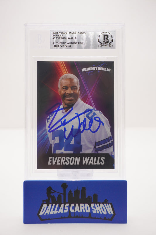 EVERSON WALLS SIGNED 2024 AUG INVESTABILIA #3 BGS BAS SLAB Cowboys