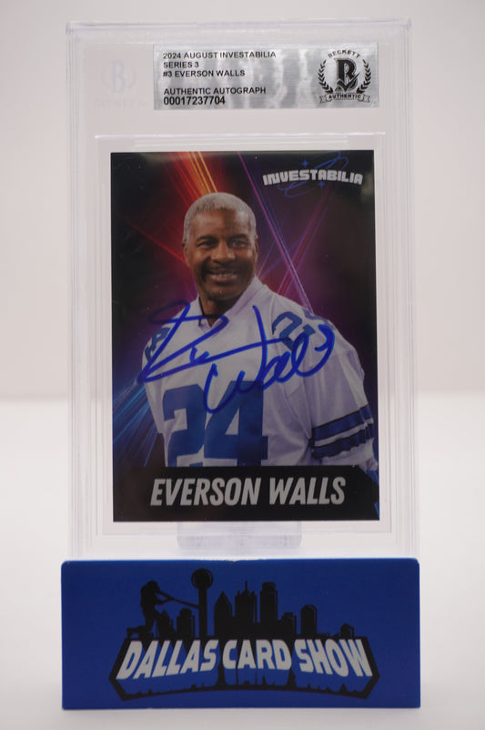 EVERSON WALLS SIGNED 2024 AUG INVESTABILIA #3 BGS BAS SLAB Cowboys