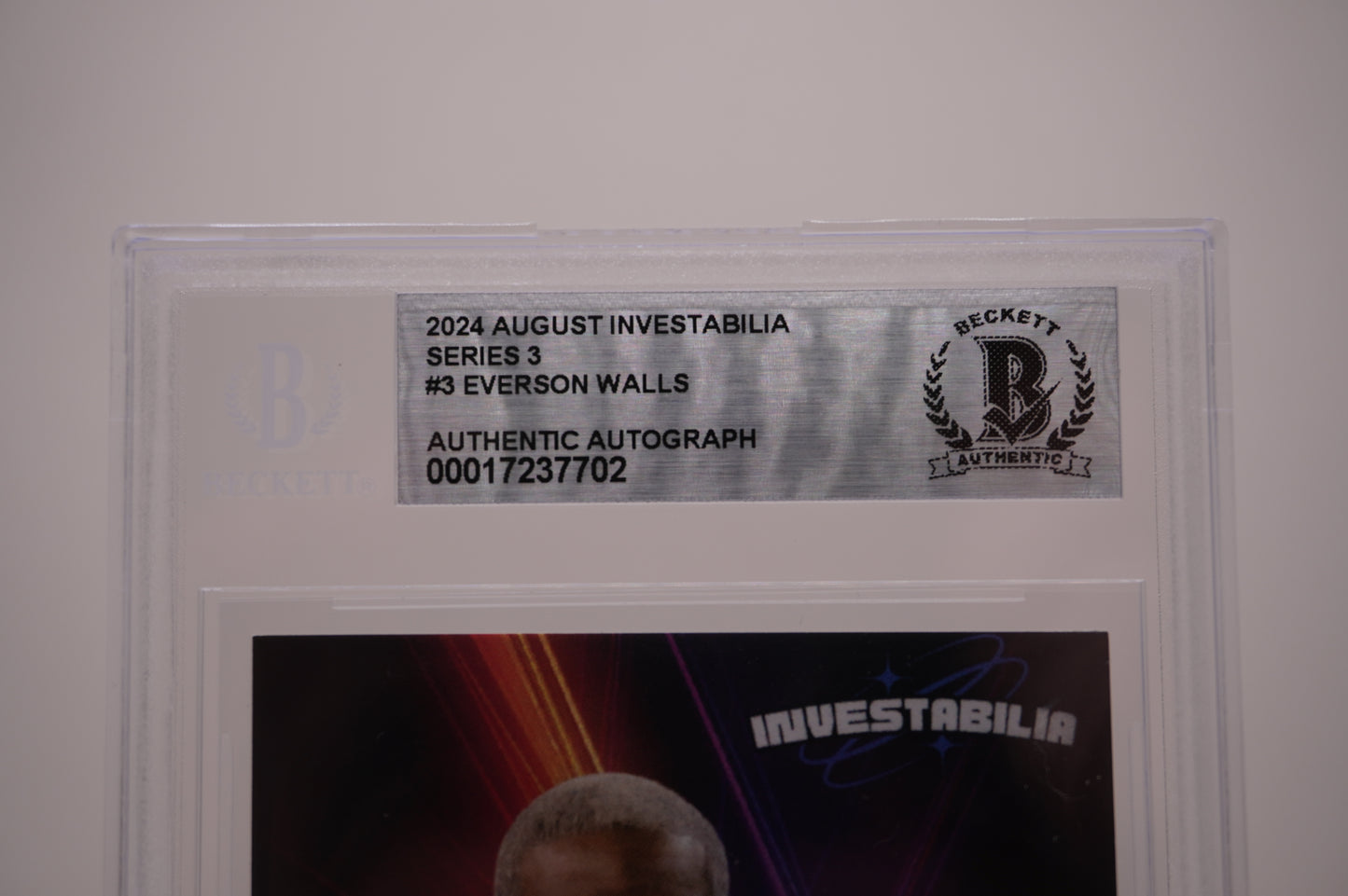 EVERSON WALLS SIGNED 2024 AUG INVESTABILIA #3 BGS BAS SLAB Cowboys