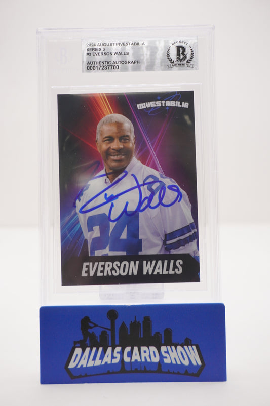 EVERSON WALLS SIGNED 2024 AUG INVESTABILIA #3 BGS BAS SLAB Cowboys