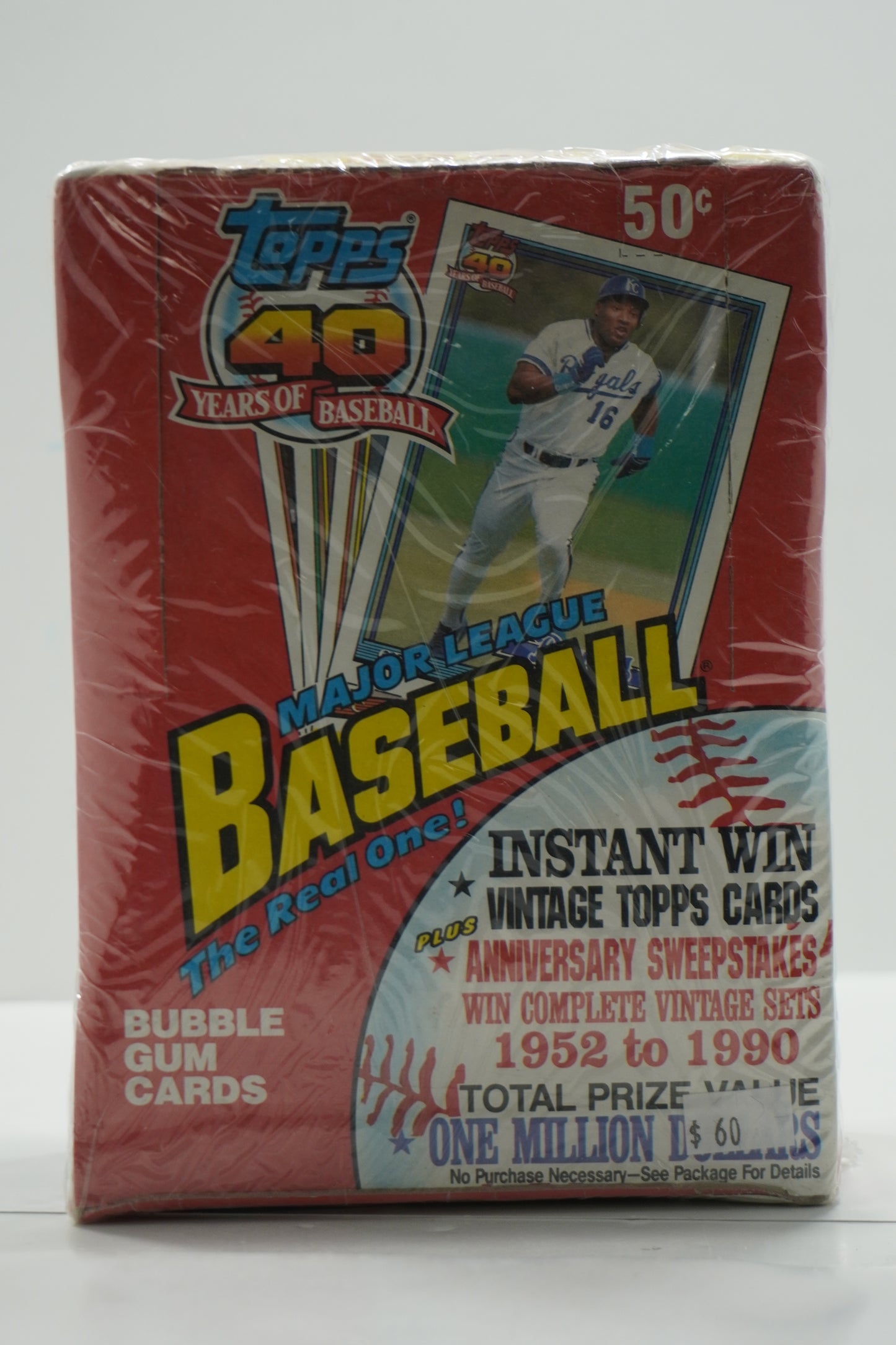 1991 Topps 40 Years of Baseball Factory Sealed Box 36 Wax Packs Bubble Gum