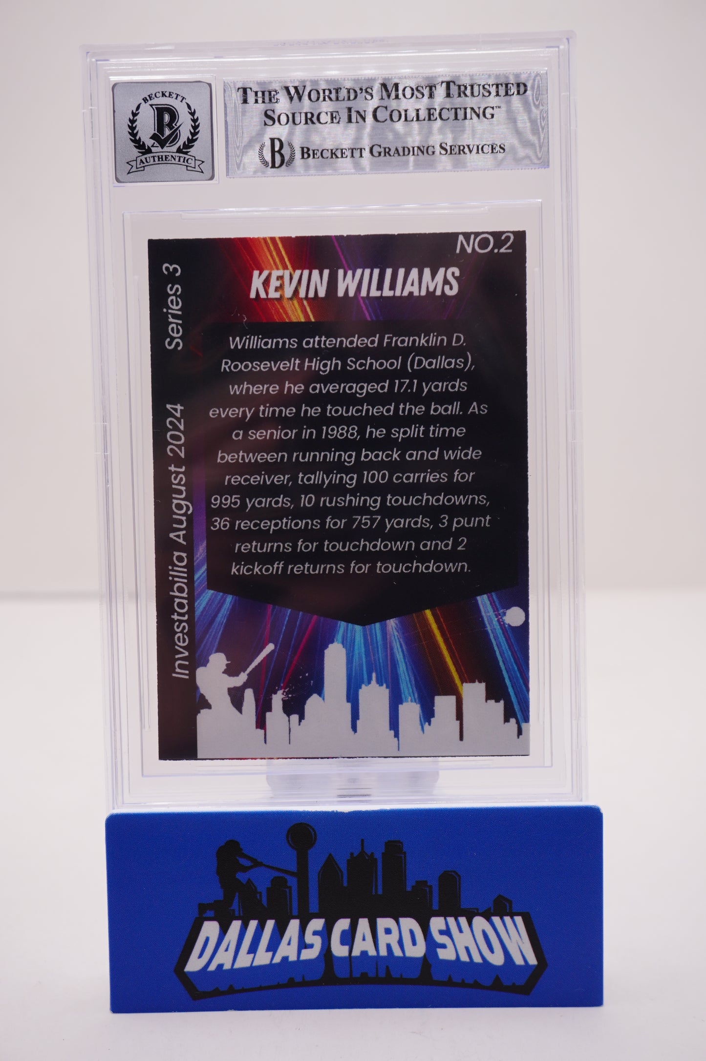 KEVIN WILLIAMS SIGNED 2024 AUG INVESTABILIA #2 BGS BAS SLAB AUTO 10