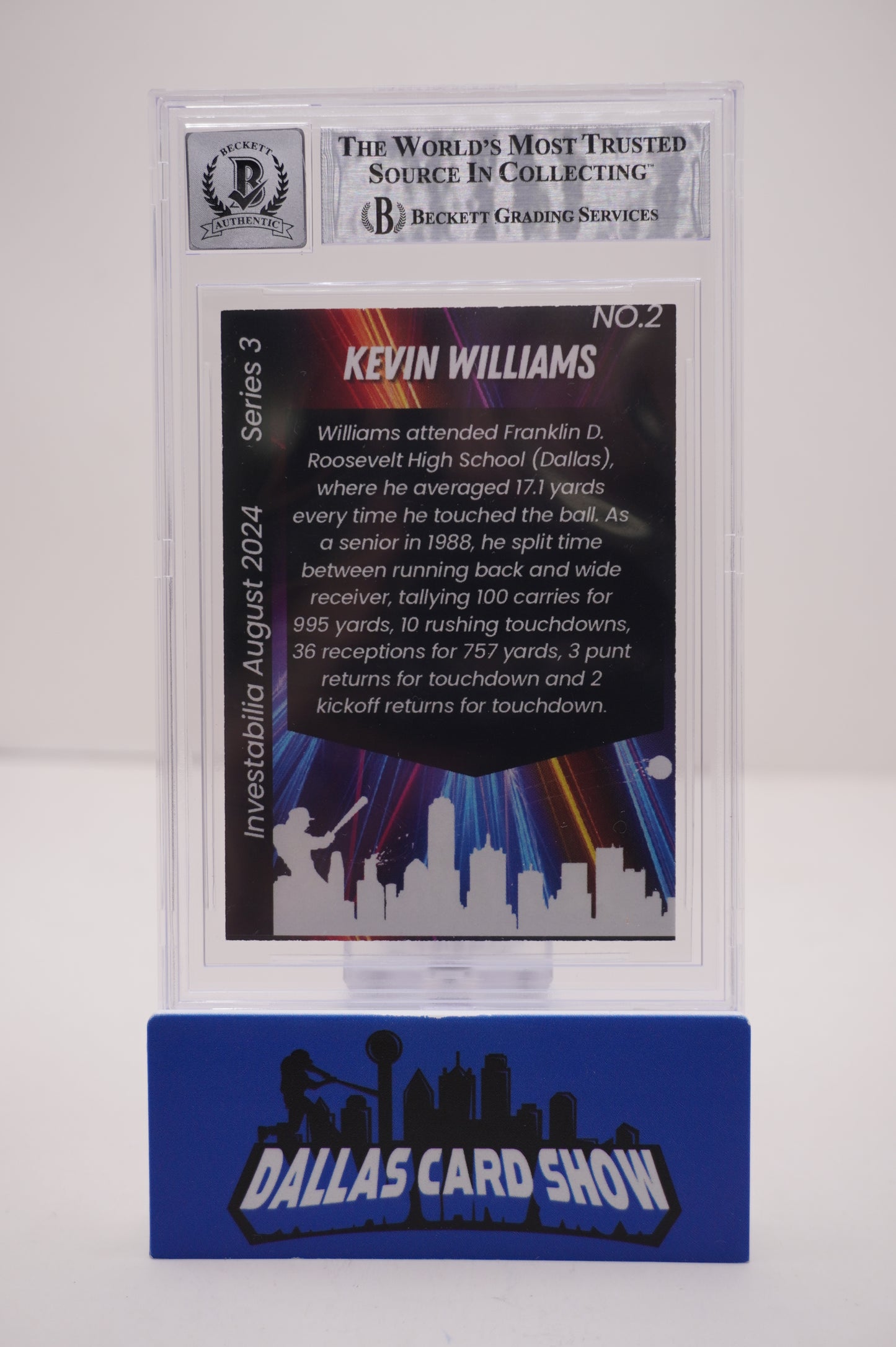 KEVIN WILLIAMS SIGNED 2024 AUG INVESTABILIA #2 BGS BAS SLAB AUTO 10