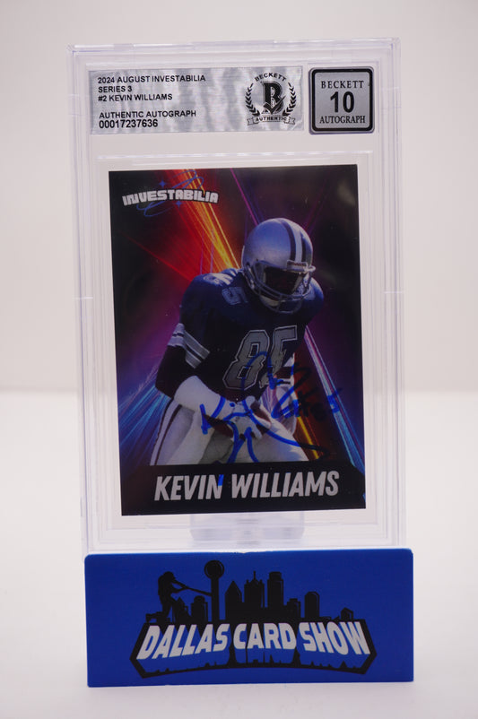 KEVIN WILLIAMS SIGNED 2024 AUG INVESTABILIA #2 BGS BAS SLAB AUTO 10