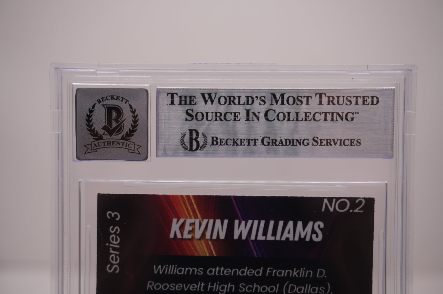 KEVIN WILLIAMS SIGNED 2024 AUG INVESTABILIA #2 BGS BAS SLAB AUTO 10