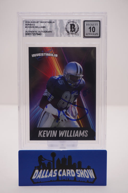 KEVIN WILLIAMS SIGNED 2024 AUG INVESTABILIA #2 BGS BAS SLAB AUTO 10
