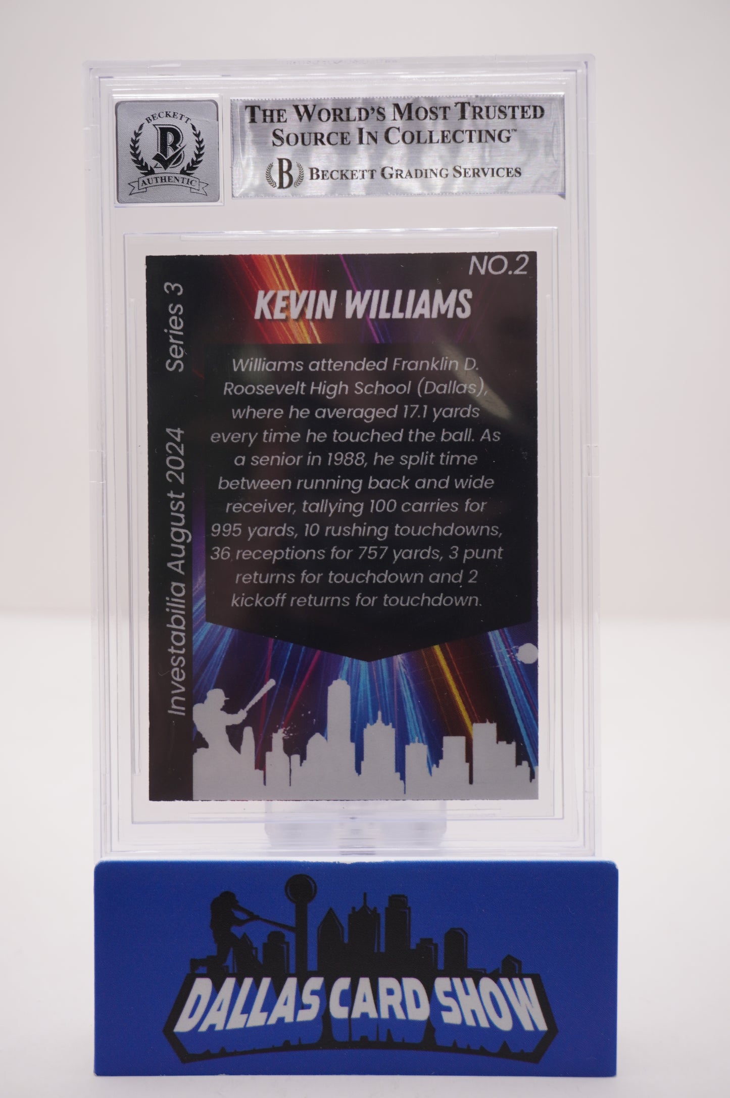 KEVIN WILLIAMS SIGNED 2024 AUG INVESTABILIA #2 BGS BAS SLAB AUTO 10