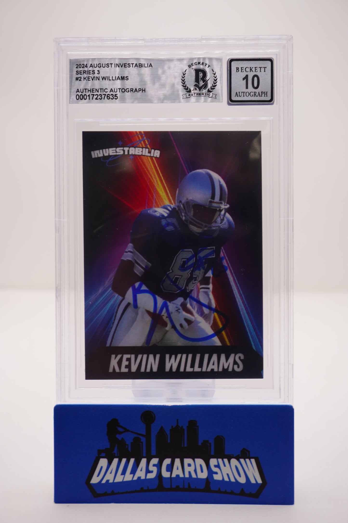 KEVIN WILLIAMS SIGNED 2024 AUG INVESTABILIA #2 BGS BAS SLAB AUTO 10