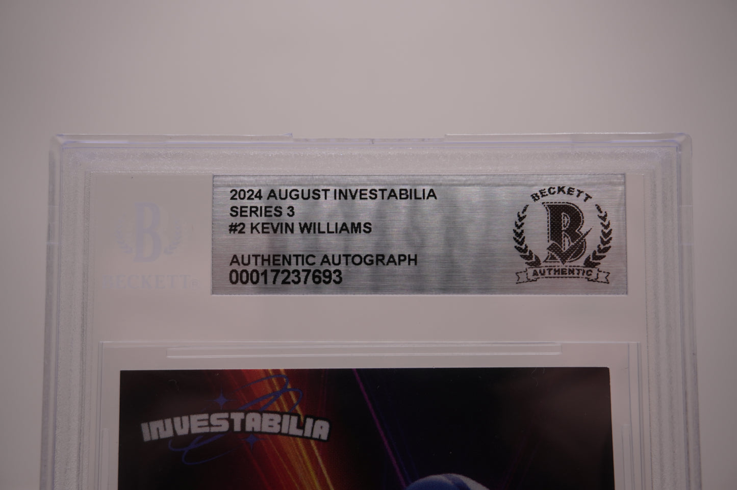 KEVIN WILLIAMS SIGNED 2024 AUG INVESTABILIA #2 BGS BAS SLAB Cowboys