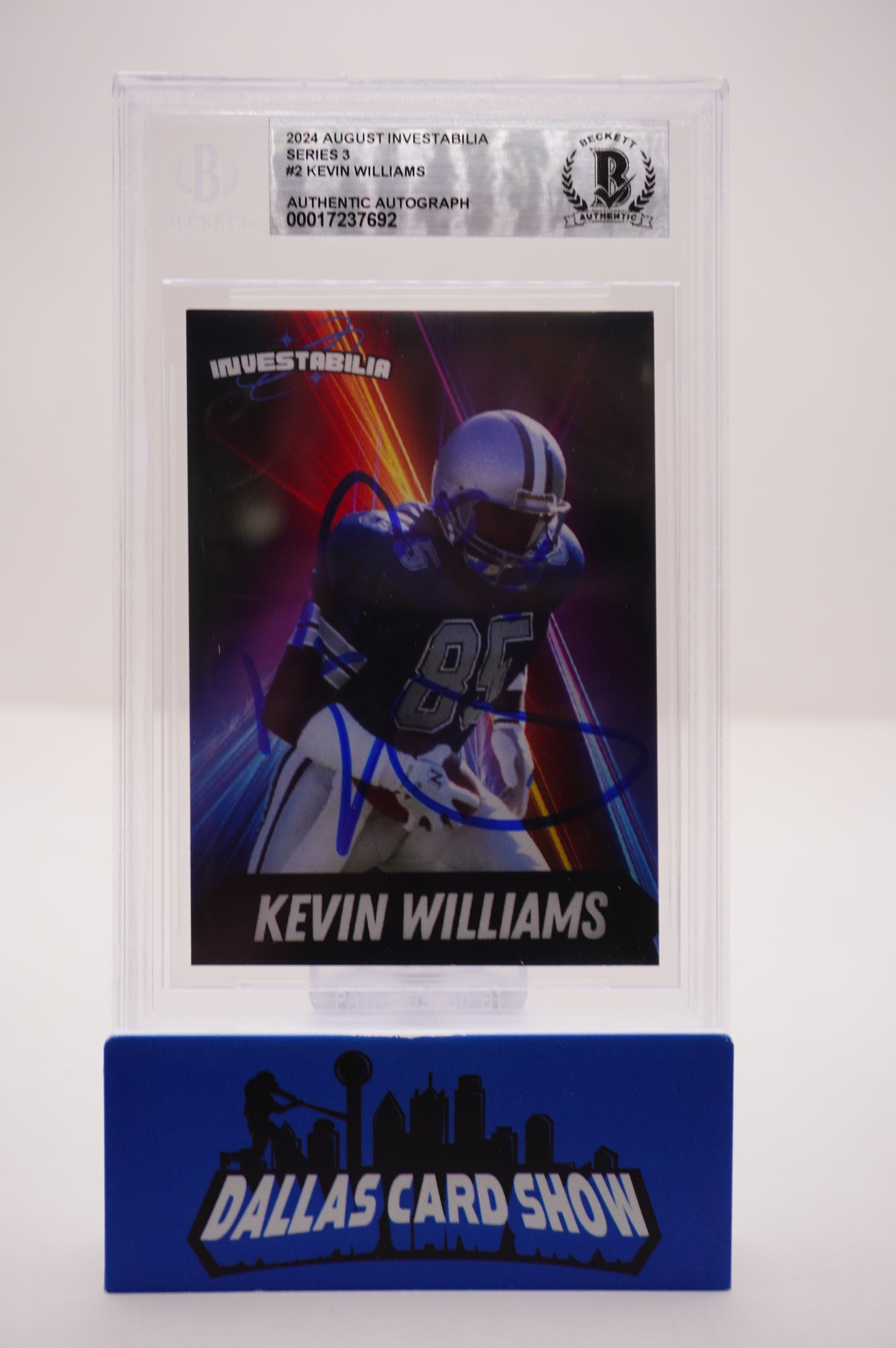 KEVIN WILLIAMS SIGNED 2024 AUG INVESTABILIA #2 BGS BAS SLAB Cowboys