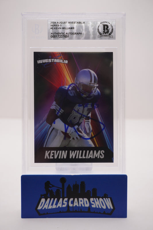 KEVIN WILLIAMS SIGNED 2024 AUG INVESTABILIA #2 BGS BAS SLAB Cowboys