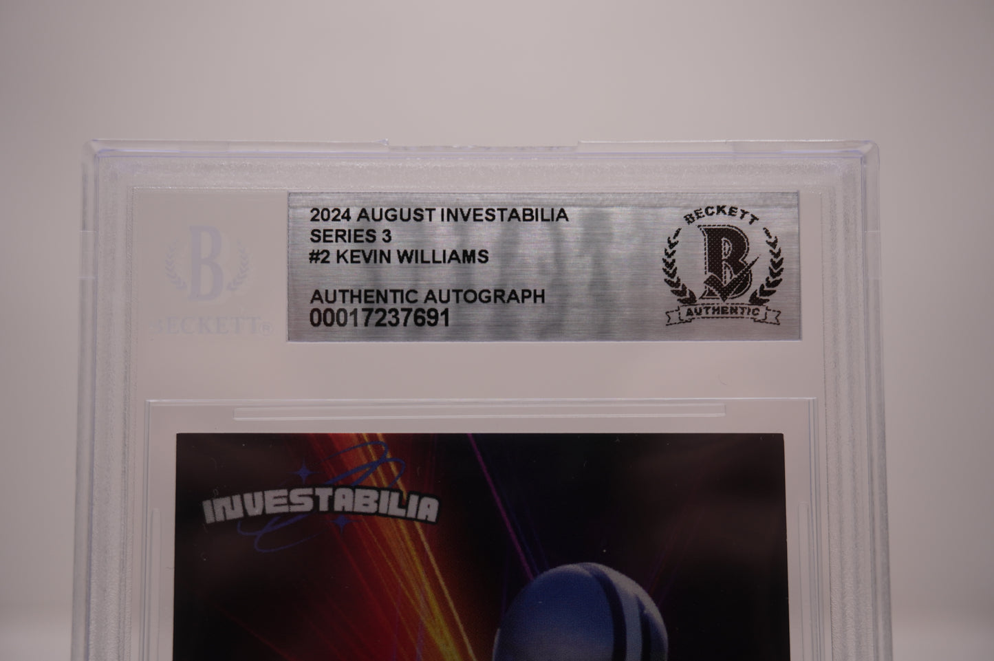 KEVIN WILLIAMS SIGNED 2024 AUG INVESTABILIA #2 BGS BAS SLAB Cowboys