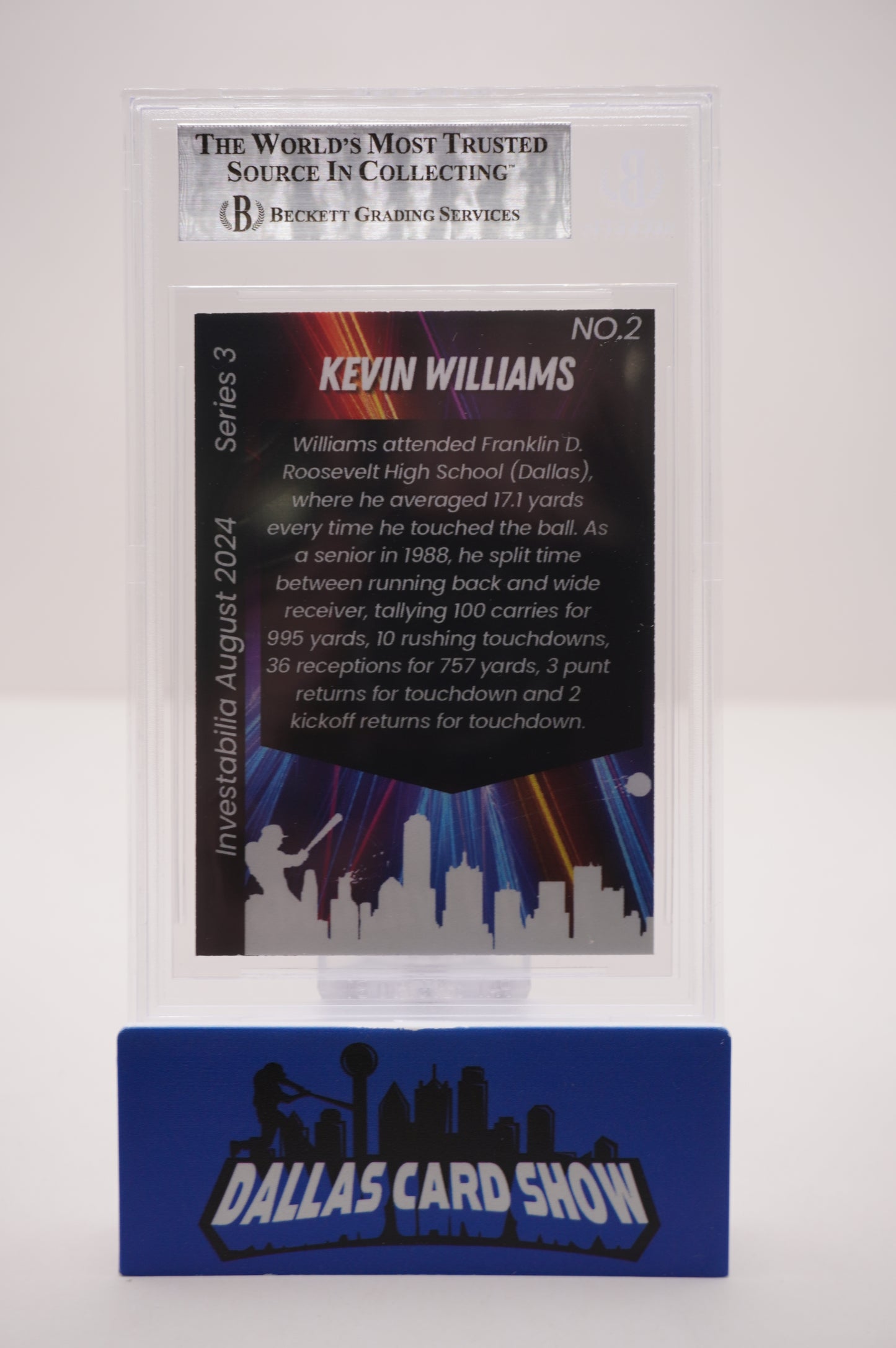 KEVIN WILLIAMS SIGNED 2024 AUG INVESTABILIA #2 BGS BAS SLAB Cowboys