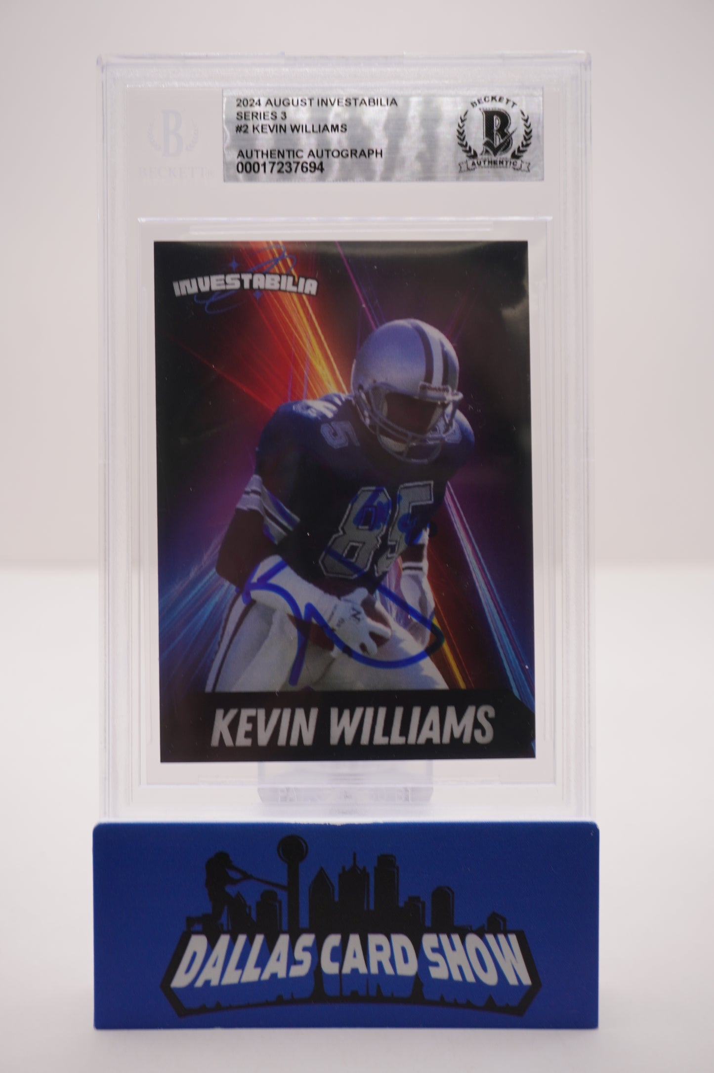KEVIN WILLIAMS SIGNED 2024 AUG INVESTABILIA #2 BGS BAS SLAB Cowboys