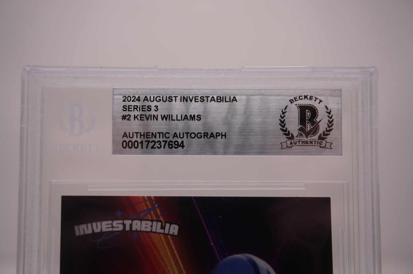 KEVIN WILLIAMS SIGNED 2024 AUG INVESTABILIA #2 BGS BAS SLAB Cowboys