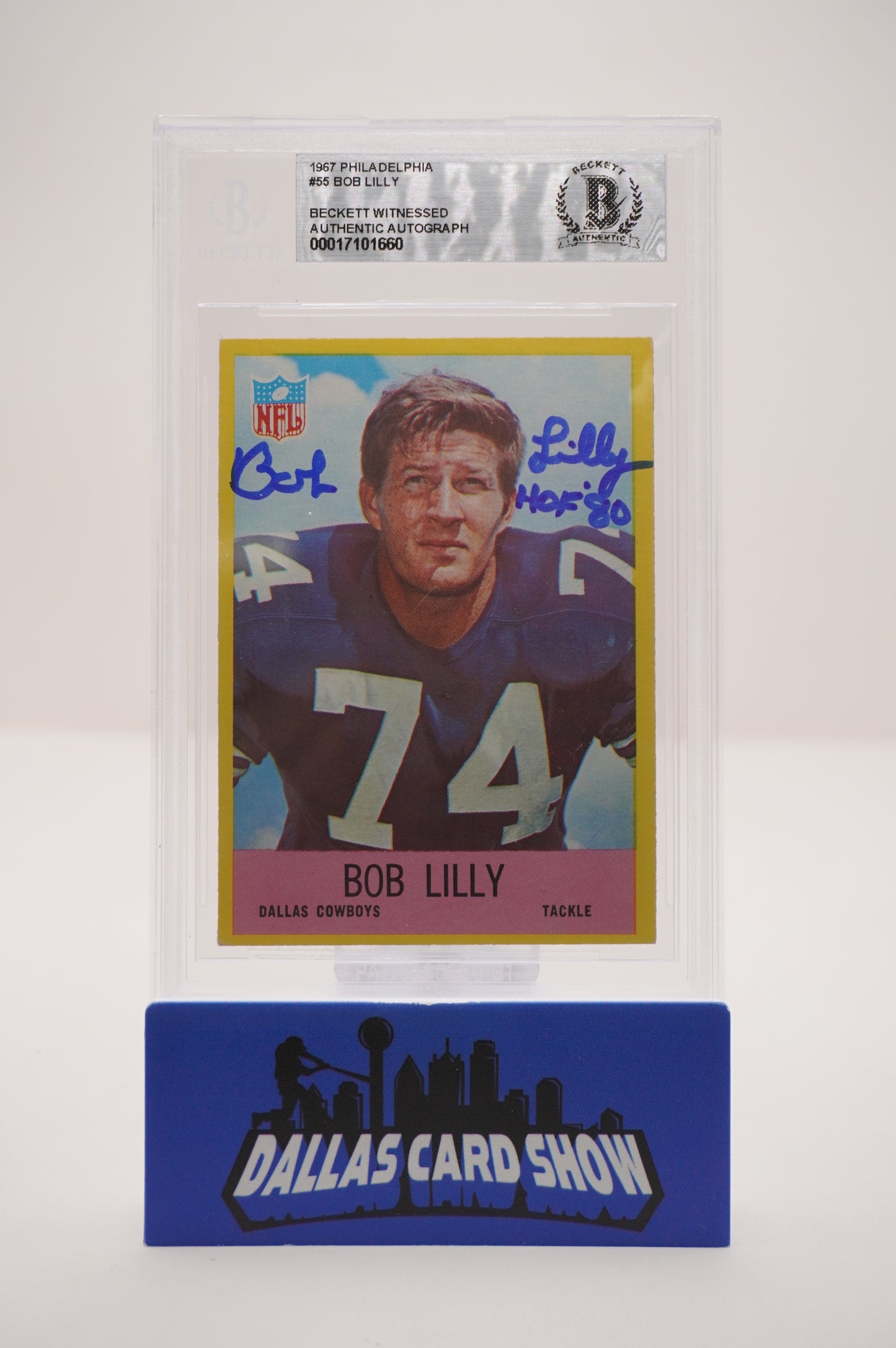 1967 PHILADELPHIA #55 BOB LILLY BAS AUTHENTIC AUTO