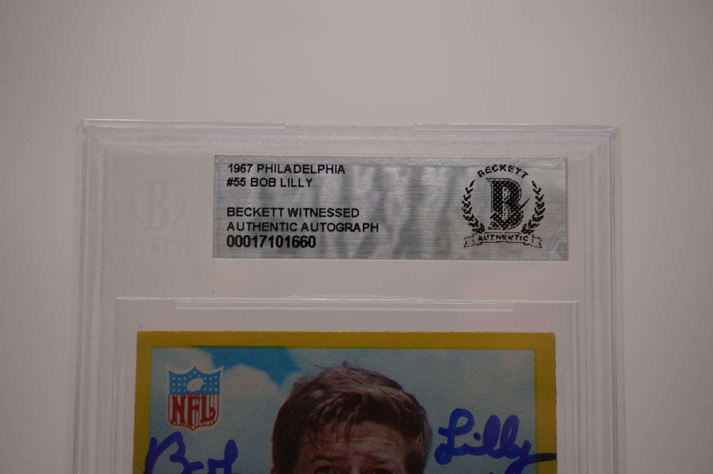 1967 PHILADELPHIA #55 BOB LILLY BAS AUTHENTIC AUTO