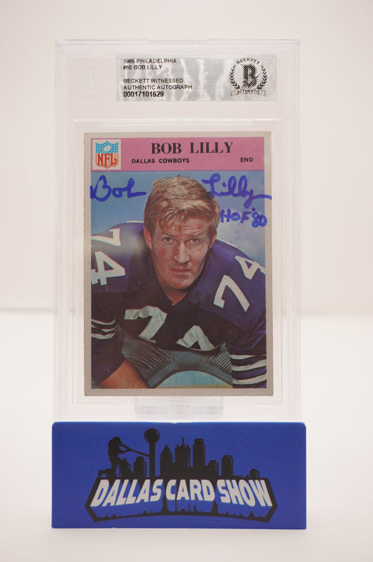 1966 PHILADELPHIA #60 BOB LILLY BAS AUTHENTIC AUTO