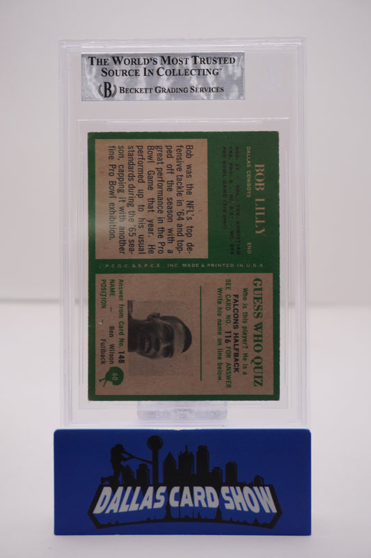 1966 PHILADELPHIA #60 BOB LILLY BAS AUTHENTIC AUTO 10