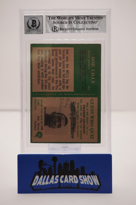 1966 PHILADELPHIA #60 BOB LILLY BAS AUTHENTIC AUTO 10