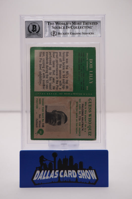 1974 TOPPS #250 BOB LILLY BAS AUTHENTIC AUTO 10