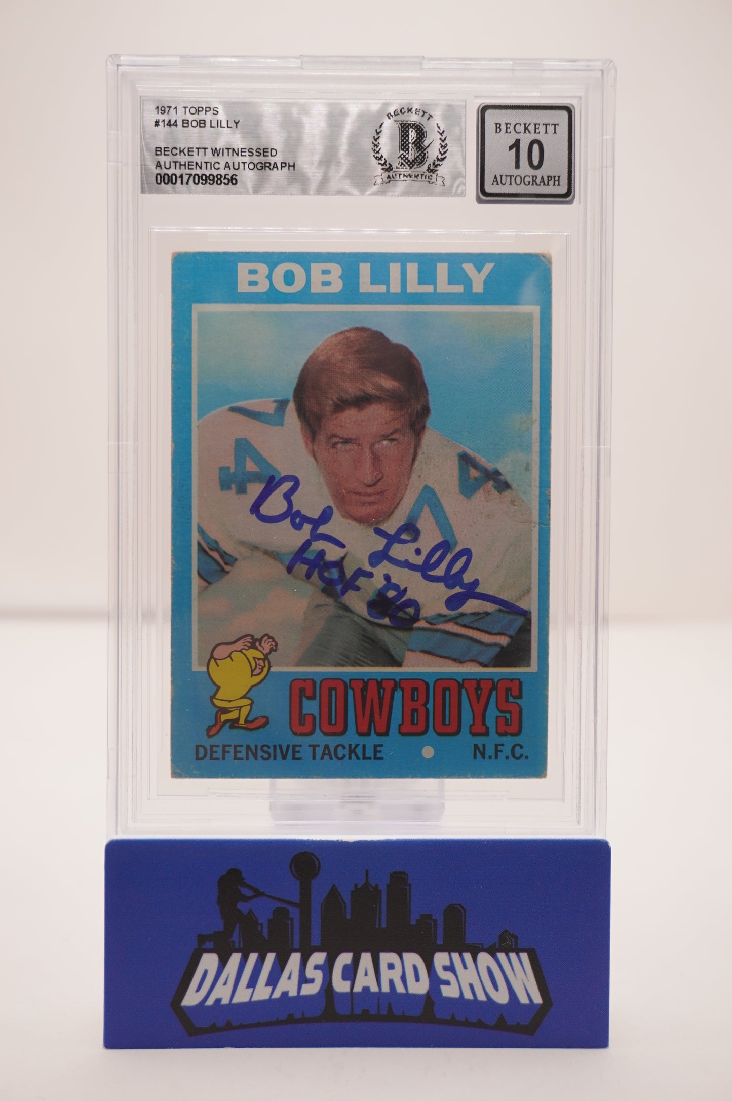 1971 TOPPS #144 BOB LILLY BAS AUTHENTIC AUTO 10