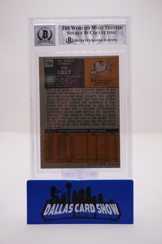 1971 TOPPS #144 BOB LILLY BAS AUTHENTIC AUTO 10