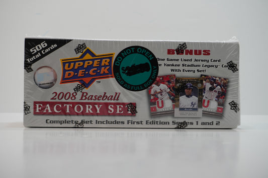 2008 Upper Deck Baseball Factory Sealed Set Series 1 & 2 Complete Set 506 Cards