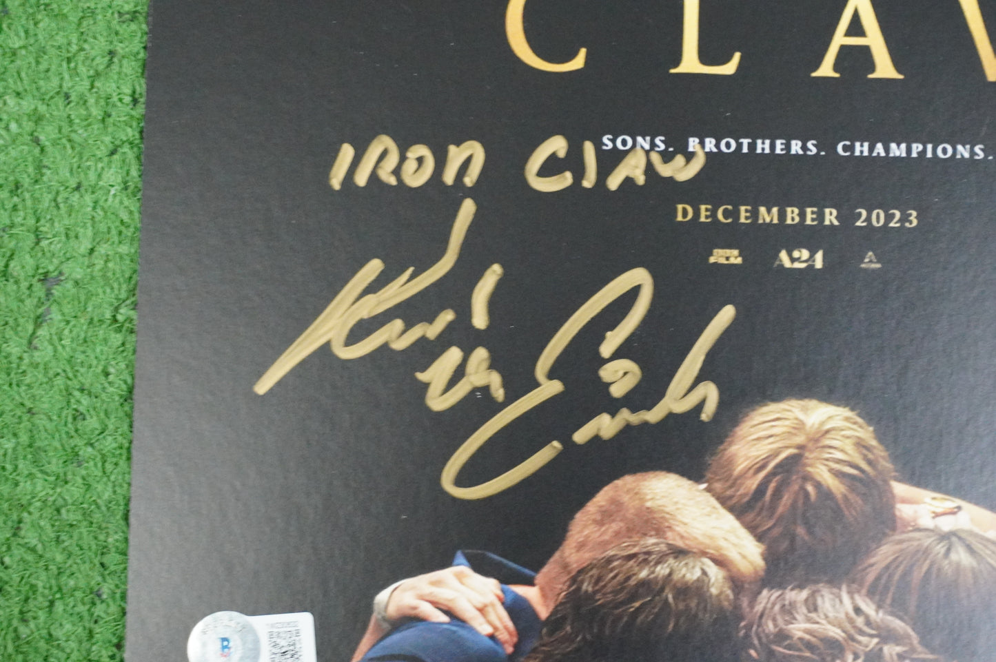 KEVIN VON ERICH SIGNED 11x14 IRON CLAW MOVIE POSTER Brothers w/INSC BAS COA