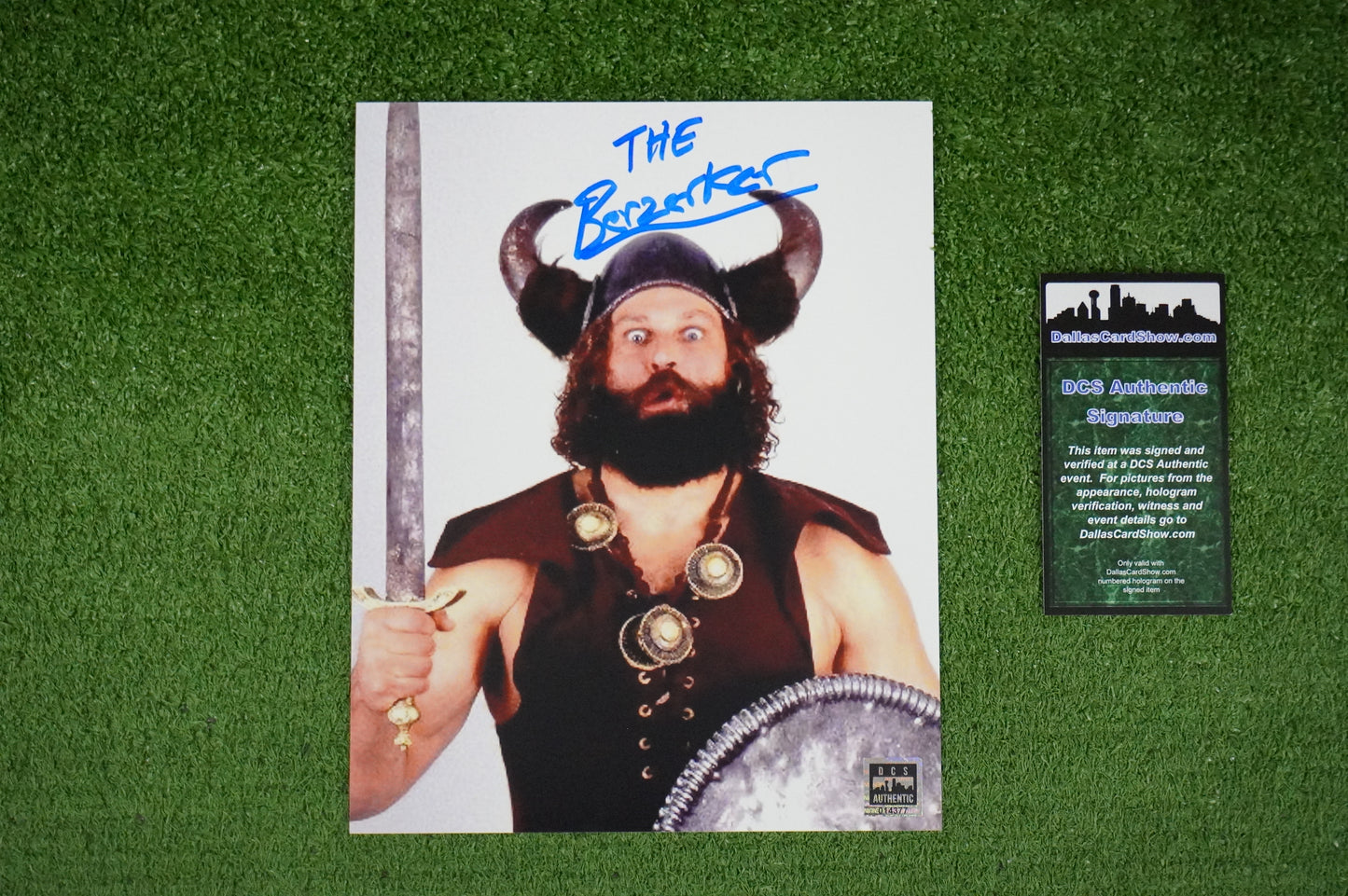 JOHN NORD THE BERZERKER SIGNED 8x10 Sword PHOTO Dallas Card Show DCS COA