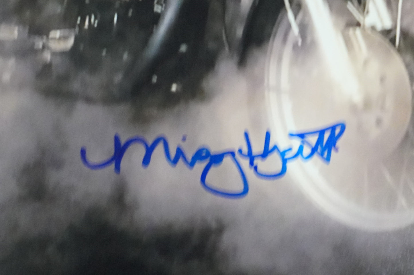 MISSY HYATT WWE SIGNED 8x10 Motorcycle PHOTO Dallas Card Show DCS COA