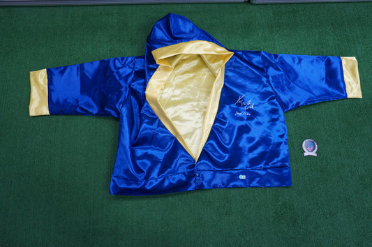 KEVIN VON ERICH SIGNED BLUE RING ROBE w/Iron Claw INSC BAS COA