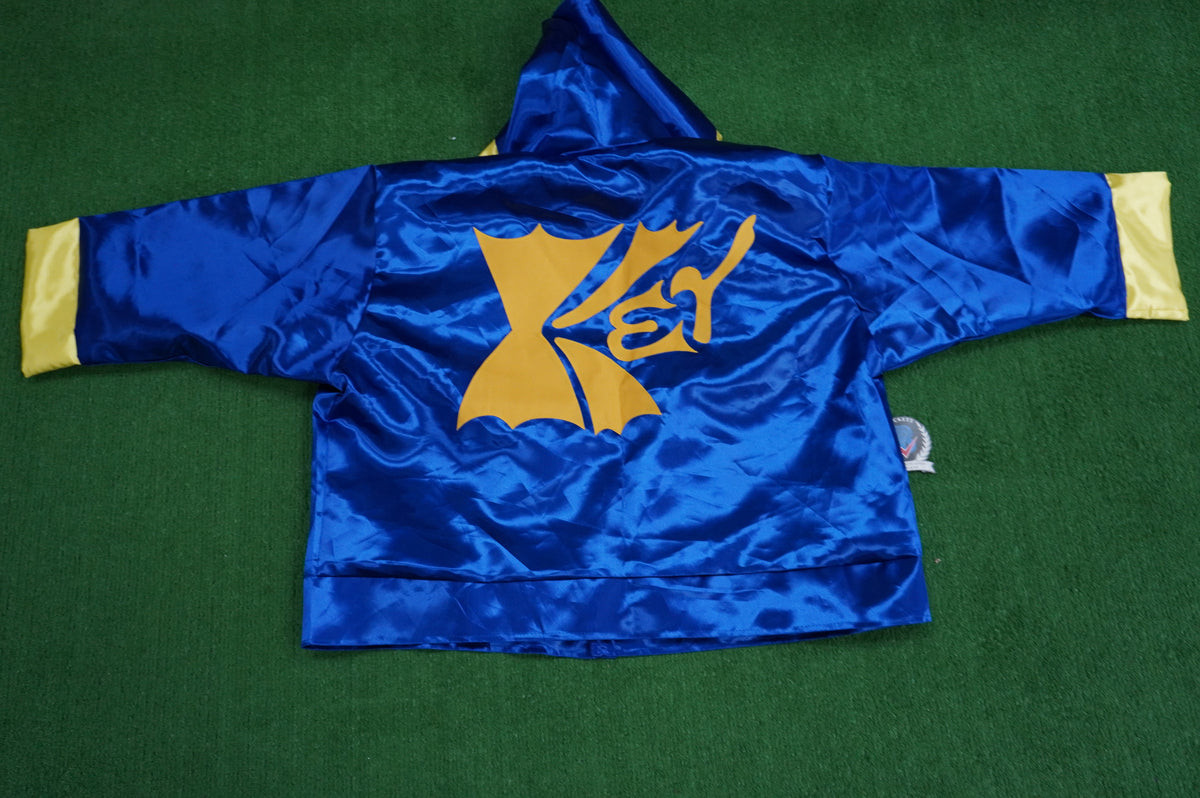 KEVIN VON ERICH SIGNED BLUE RING ROBE w/Iron Claw INSC BAS COA