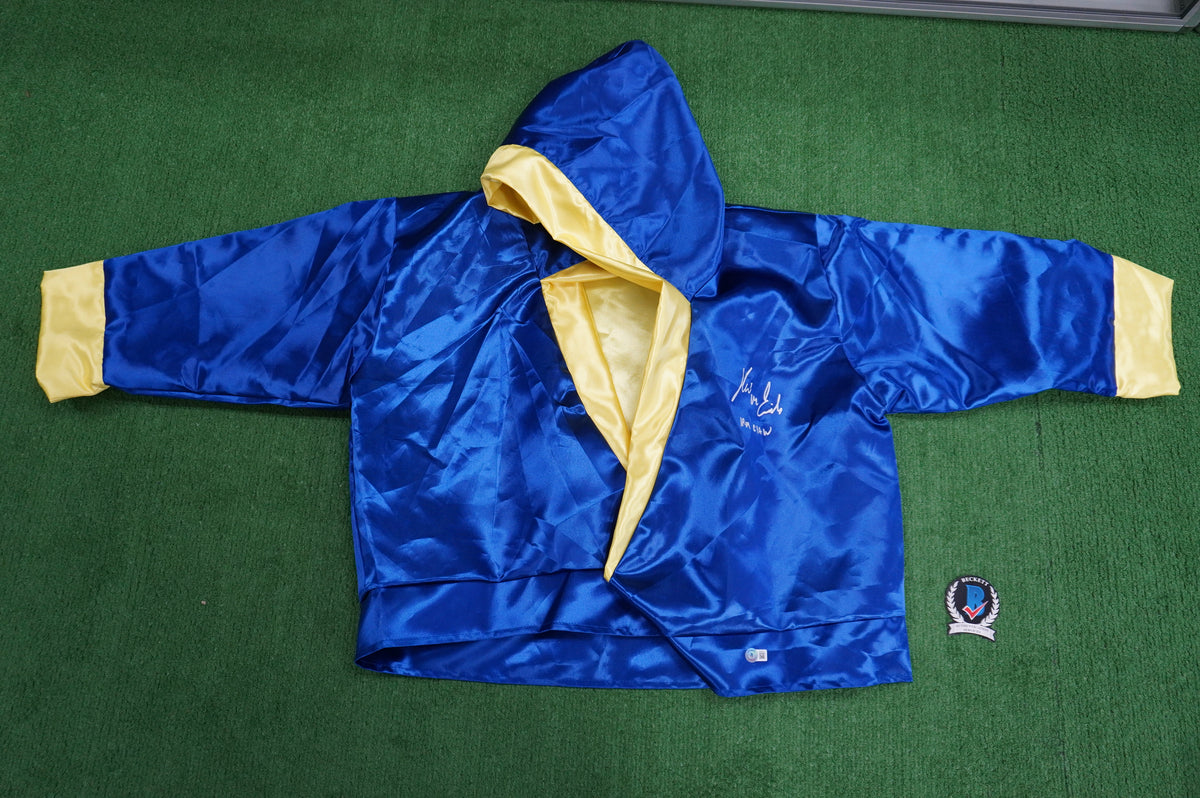 KEVIN VON ERICH SIGNED BLUE RING ROBE w/Iron Claw BAS COA