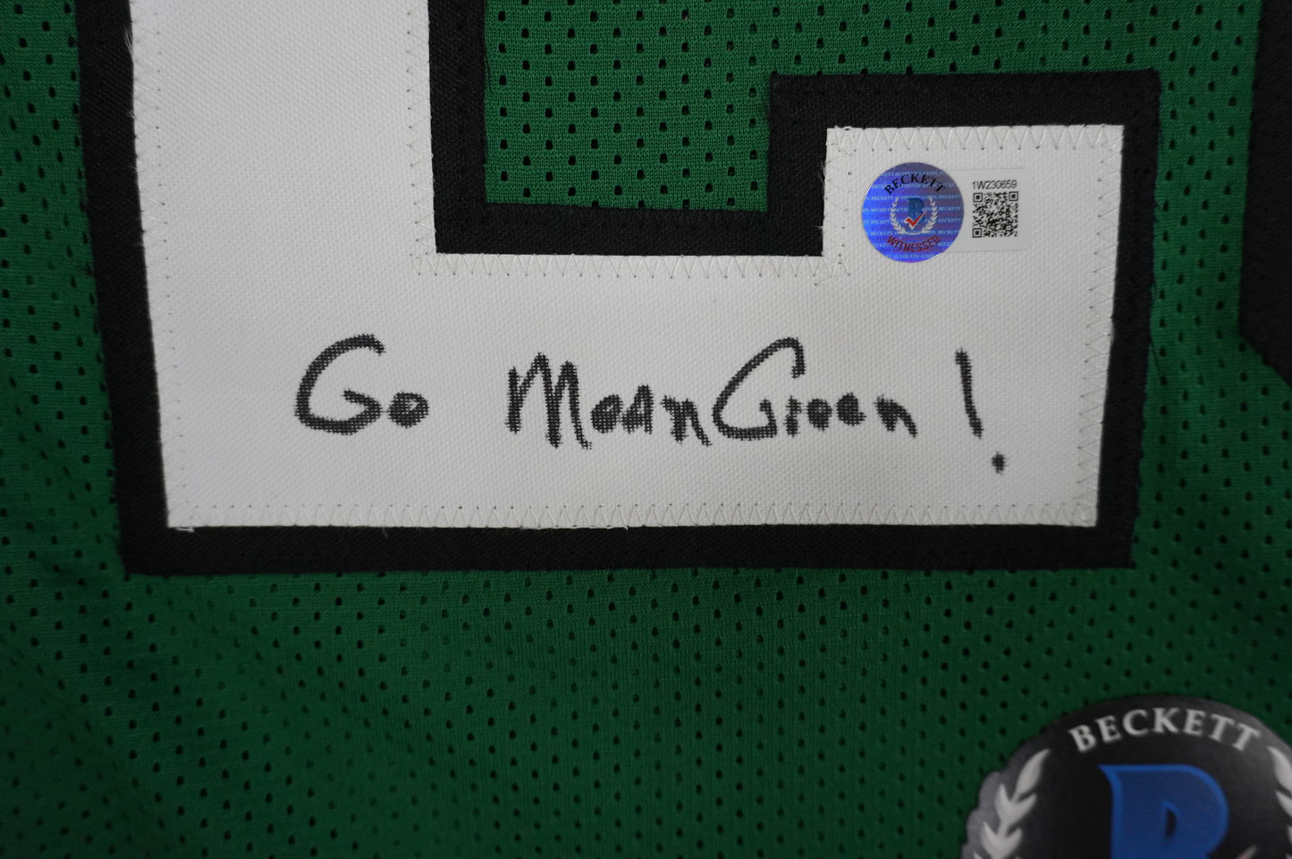 KEVIN VON ERICH ADKISSON NORTH TEXAS MEAN GREEN SIGNED JERSEY Size M BAS