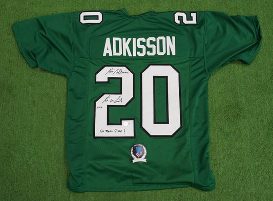 KEVIN VON ERICH ADKISSON NORTH TEXAS MEAN GREEN SIGNED JERSEY Size L BAS