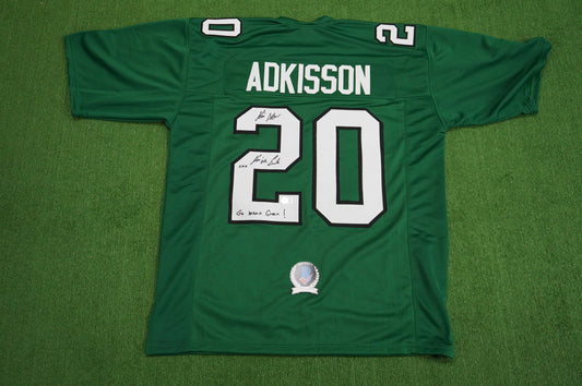 KEVIN VON ERICH ADKISSON NORTH TEXAS MEAN GREEN SIGNED JERSEY Size XL BAS