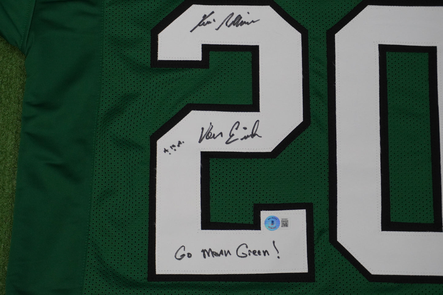 KEVIN VON ERICH ADKISSON NORTH TEXAS MEAN GREEN SIGNED JERSEY Size XL BAS