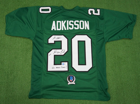 KEVIN VON ERICH ADKISSON NORTH TEXAS MEAN GREEN SIGNED JERSEY Size L BAS