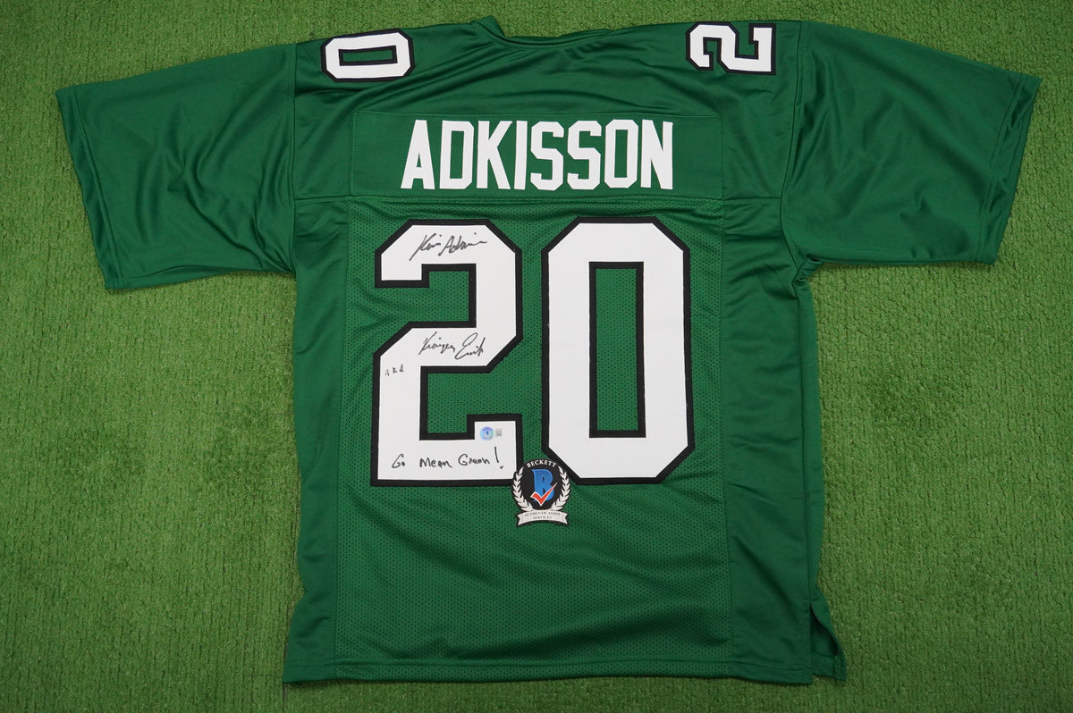 KEVIN VON ERICH ADKISSON NORTH TEXAS MEAN GREEN SIGNED JERSEY Size L BAS