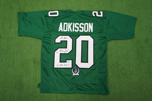 KEVIN VON ERICH ADKISSON NORTH TEXAS MEAN GREEN SIGNED JERSEY Size L BAS