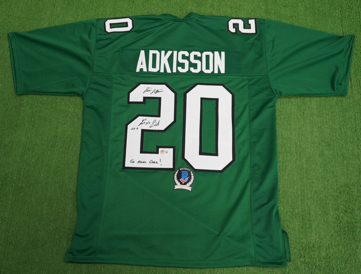 KEVIN VON ERICH ADKISSON NORTH TEXAS MEAN GREEN SIGNED JERSEY Size L BAS