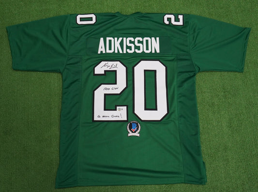 KEVIN VON ERICH ADKISSON NORTH TEXAS MEAN GREEN SIGNED JERSEY Size L BAS