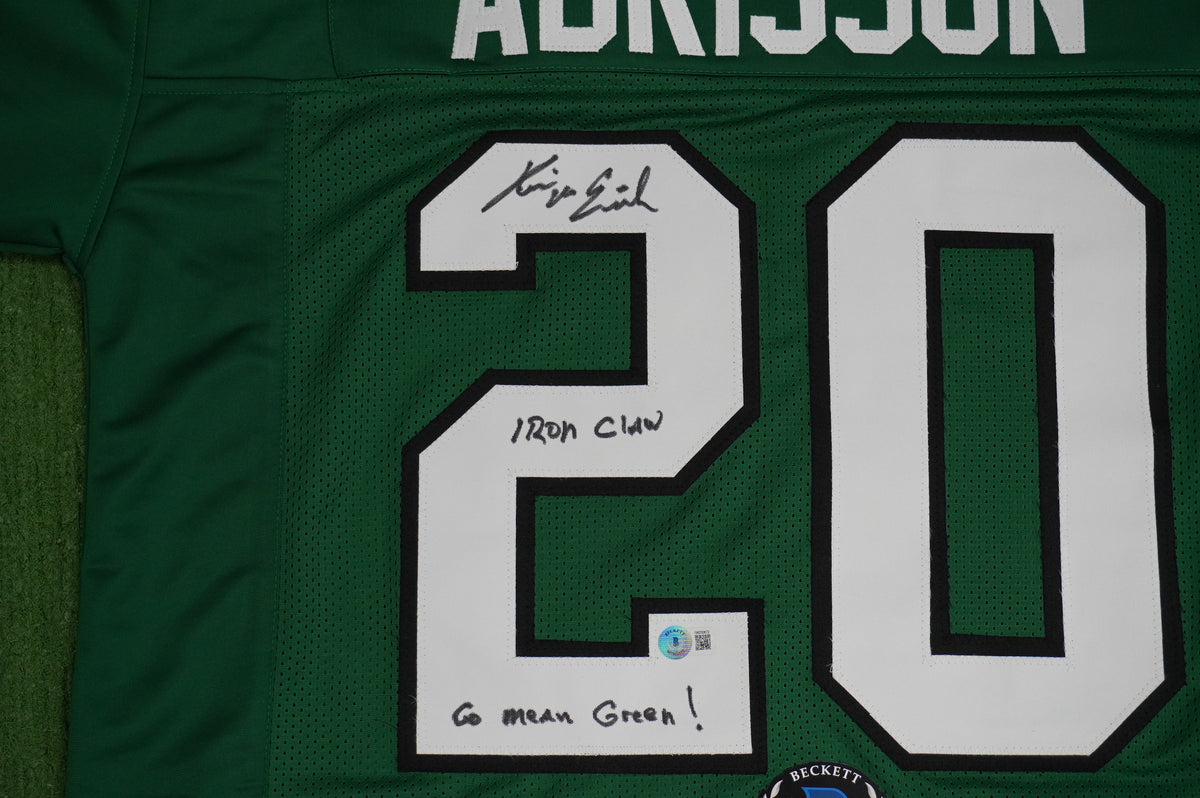 KEVIN VON ERICH ADKISSON NORTH TEXAS MEAN GREEN SIGNED JERSEY Size L BAS