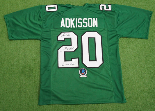 KEVIN VON ERICH ADKISSON NORTH TEXAS MEAN GREEN SIGNED JERSEY Size 2XL BAS