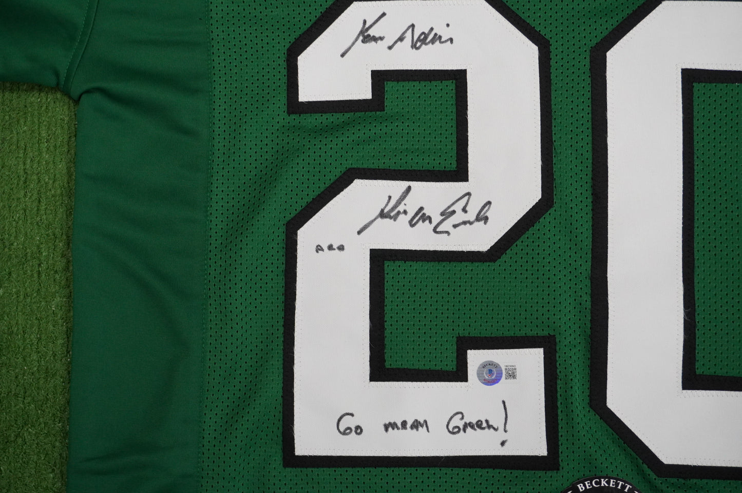 KEVIN VON ERICH ADKISSON NORTH TEXAS MEAN GREEN SIGNED JERSEY Size 2XL BAS