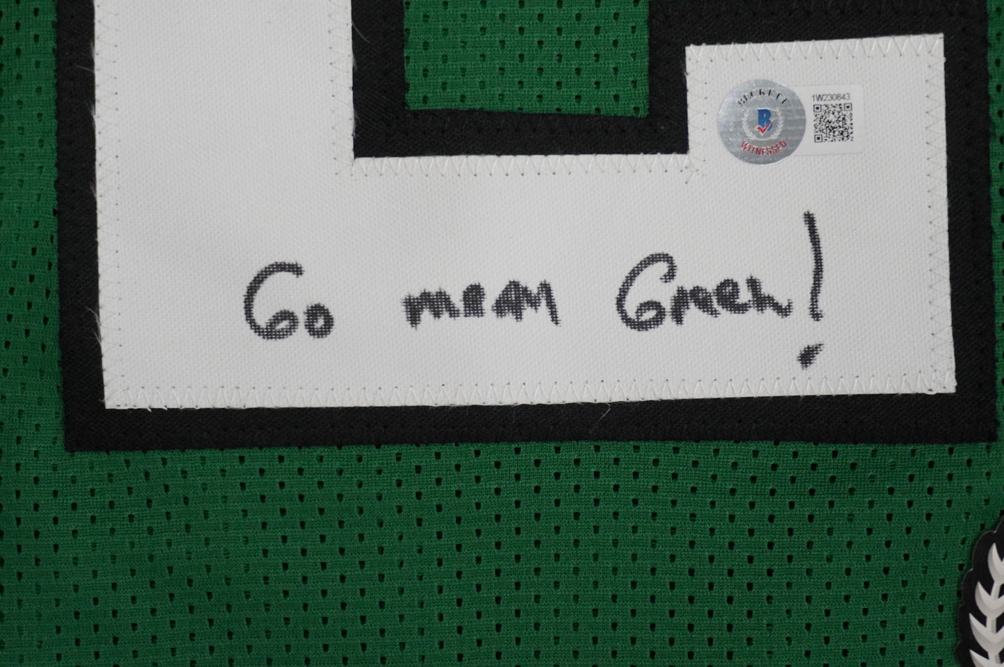 KEVIN VON ERICH ADKISSON NORTH TEXAS MEAN GREEN SIGNED JERSEY Size 2XL BAS