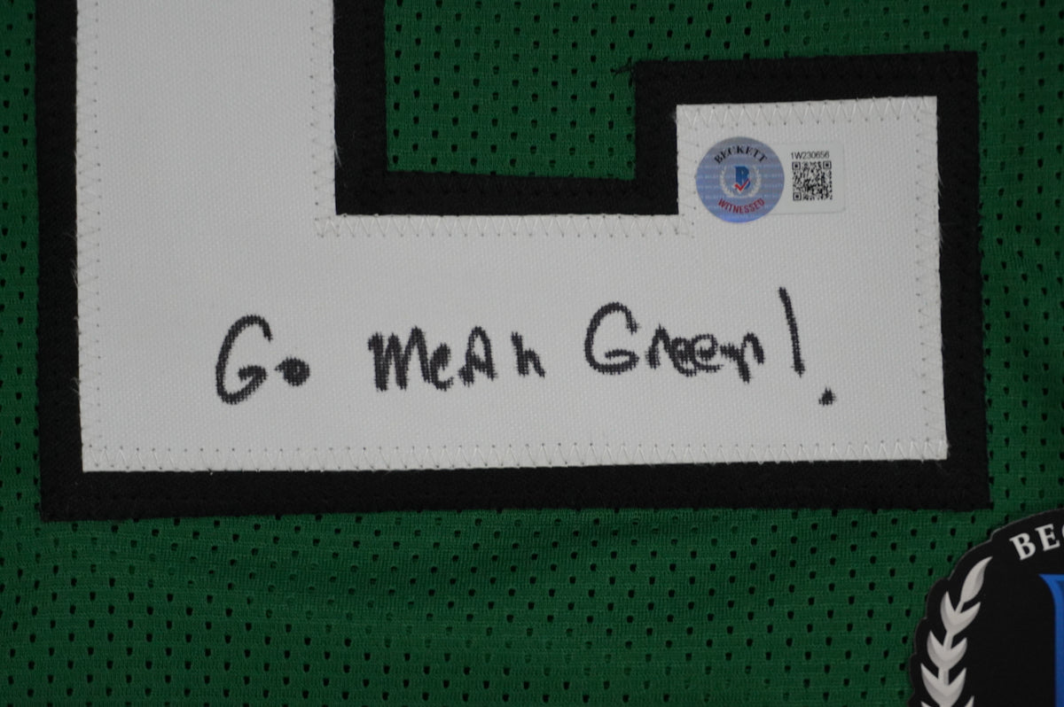 KEVIN VON ERICH ADKISSON NORTH TEXAS MEAN GREEN SIGNED JERSEY Size 2XL BAS